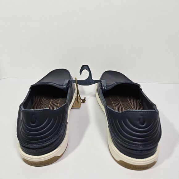 $140 Olukai Kākaha Nia Mens 12 Leather Slip On Shoes Loafer Casual Indigo Blue main image 6